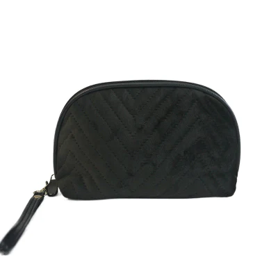 Logo personnalisé Velvet Cosmetics Bags Trousse de maquillage de toilette simple Sac cosmétique pour femmes